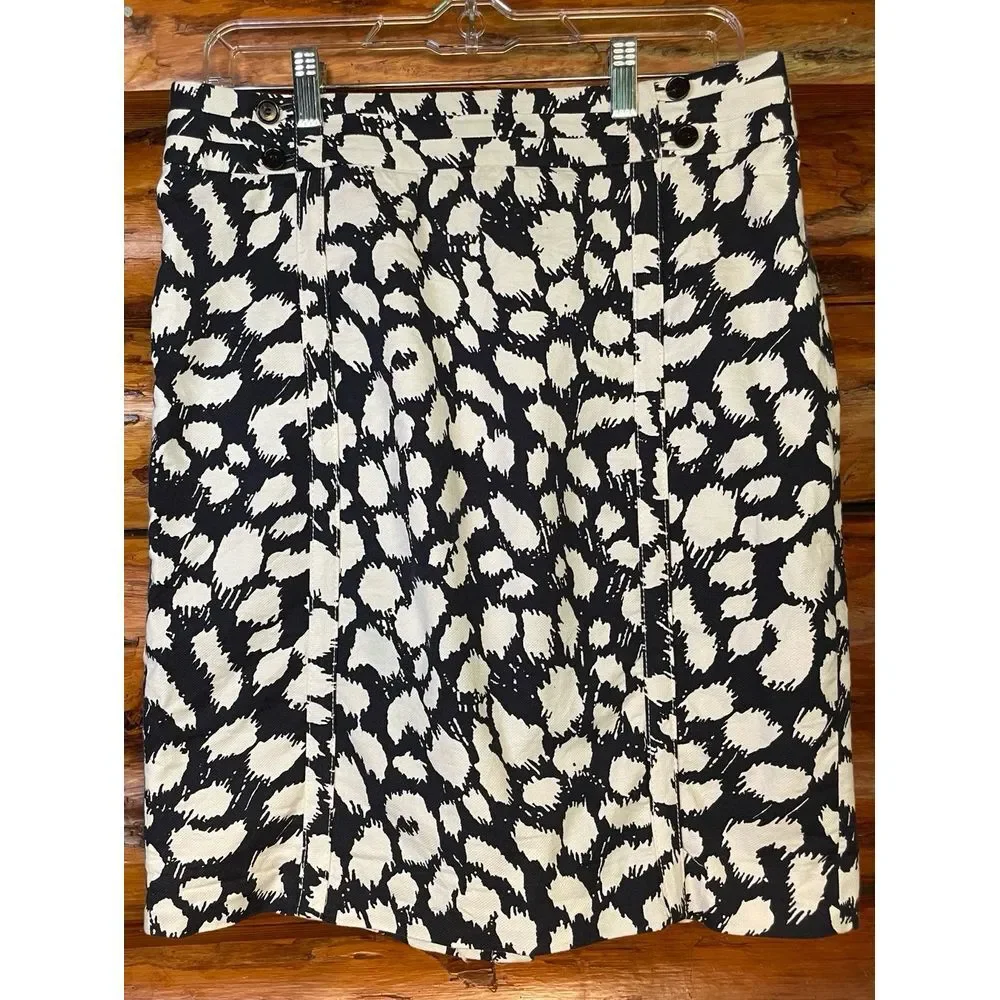 Loft Navy/White‎ Pencil Skirt Size 6